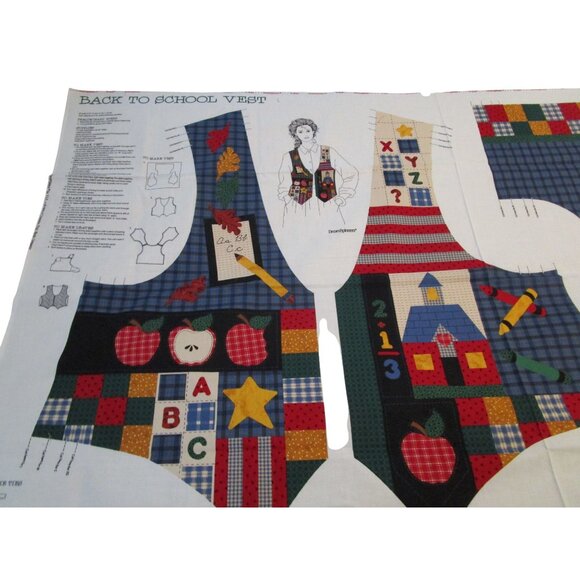 Vintage Uncut VIP  Back To School Vest Sewing Pattern Panel Fabric DIY Craft - Picture 2 of 11